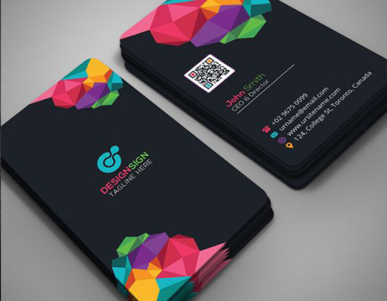 Premium business card with foil stamping and embossed finish